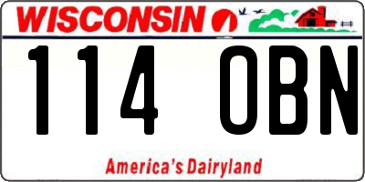 WI license plate 114OBN
