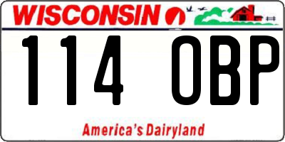 WI license plate 114OBP