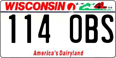 WI license plate 114OBS