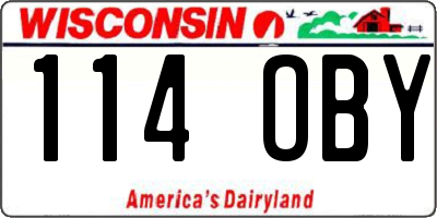 WI license plate 114OBY