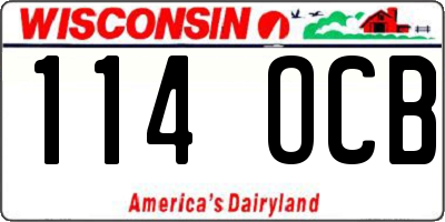 WI license plate 114OCB