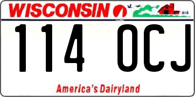 WI license plate 114OCJ