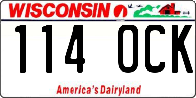 WI license plate 114OCK