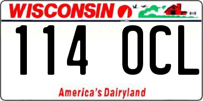 WI license plate 114OCL