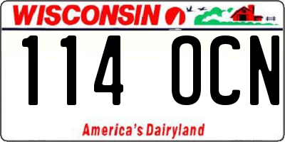 WI license plate 114OCN