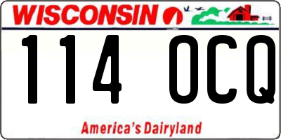WI license plate 114OCQ