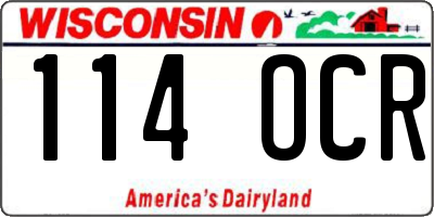 WI license plate 114OCR
