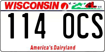 WI license plate 114OCS