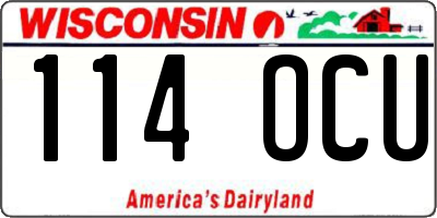 WI license plate 114OCU