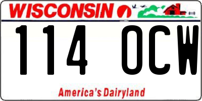 WI license plate 114OCW