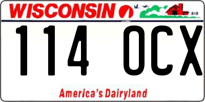 WI license plate 114OCX