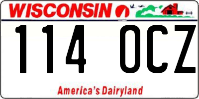 WI license plate 114OCZ