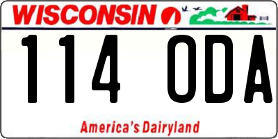 WI license plate 114ODA
