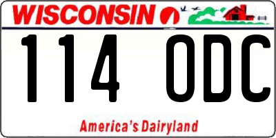 WI license plate 114ODC