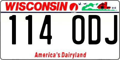 WI license plate 114ODJ