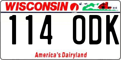 WI license plate 114ODK