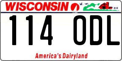 WI license plate 114ODL