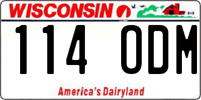 WI license plate 114ODM