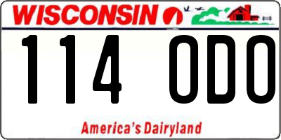 WI license plate 114ODO
