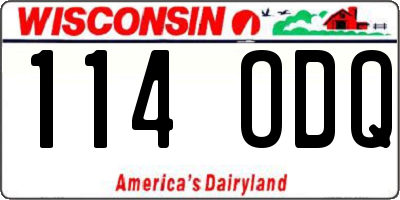 WI license plate 114ODQ