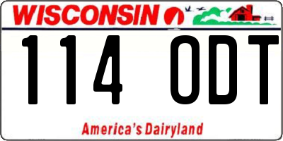 WI license plate 114ODT