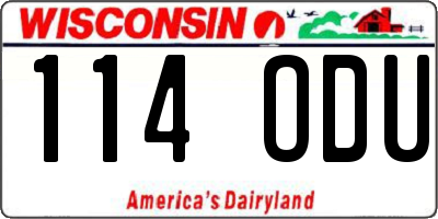 WI license plate 114ODU