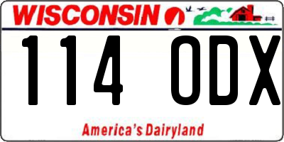 WI license plate 114ODX