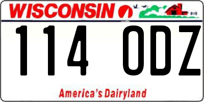 WI license plate 114ODZ