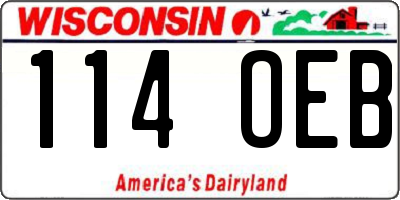 WI license plate 114OEB