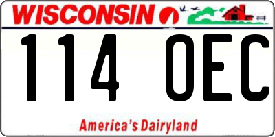 WI license plate 114OEC