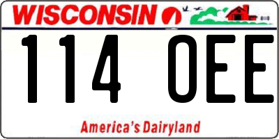 WI license plate 114OEE