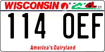WI license plate 114OEF