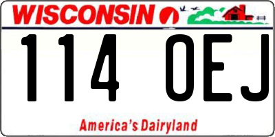 WI license plate 114OEJ