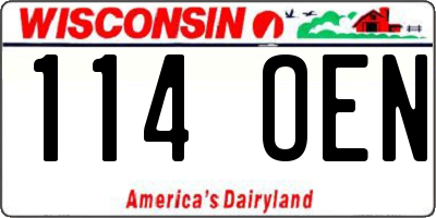 WI license plate 114OEN