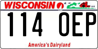 WI license plate 114OEP