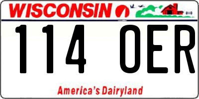 WI license plate 114OER