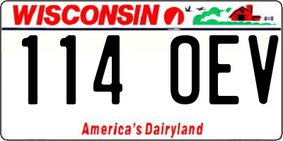 WI license plate 114OEV