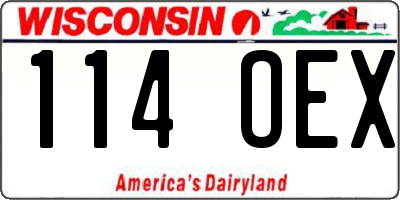 WI license plate 114OEX