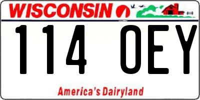 WI license plate 114OEY