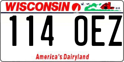 WI license plate 114OEZ