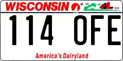 WI license plate 114OFE