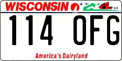WI license plate 114OFG