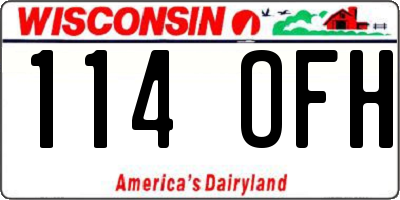 WI license plate 114OFH