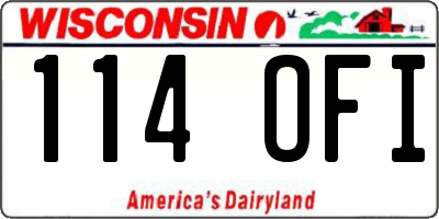 WI license plate 114OFI