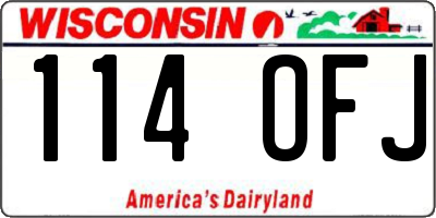 WI license plate 114OFJ
