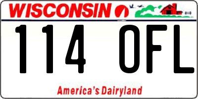 WI license plate 114OFL