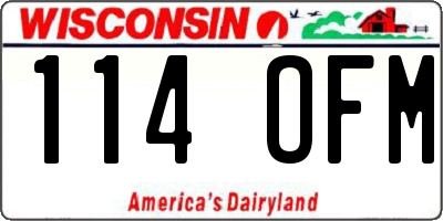 WI license plate 114OFM