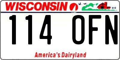 WI license plate 114OFN