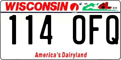 WI license plate 114OFQ