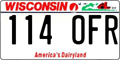 WI license plate 114OFR